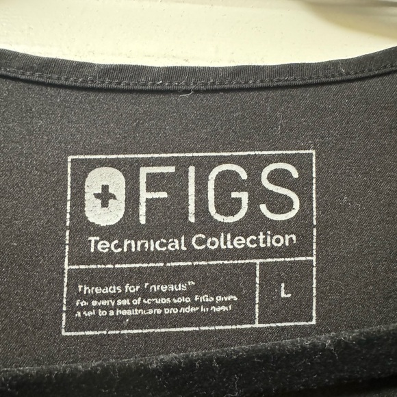 Black Casma Three-Pocket Scrub Top Large - Picture 3 of 3